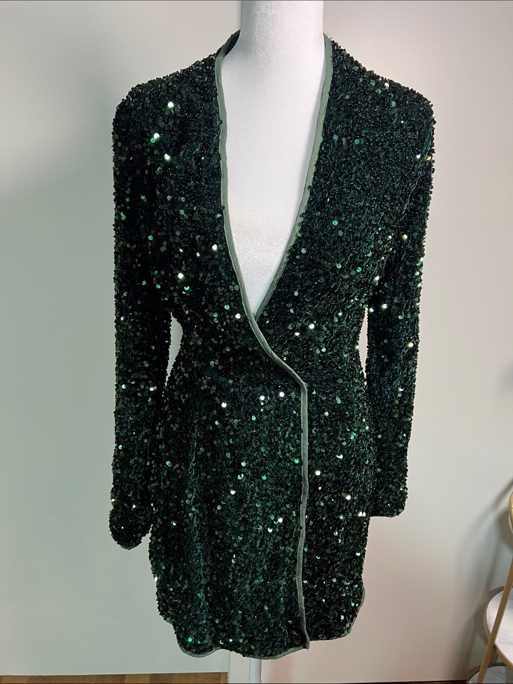 PrettyLittleThing Emerald Green Sequin Mini Dress